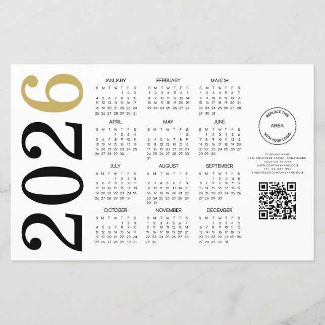 Budget Calendar 2024 Logo QR Code Happy New year (Front)