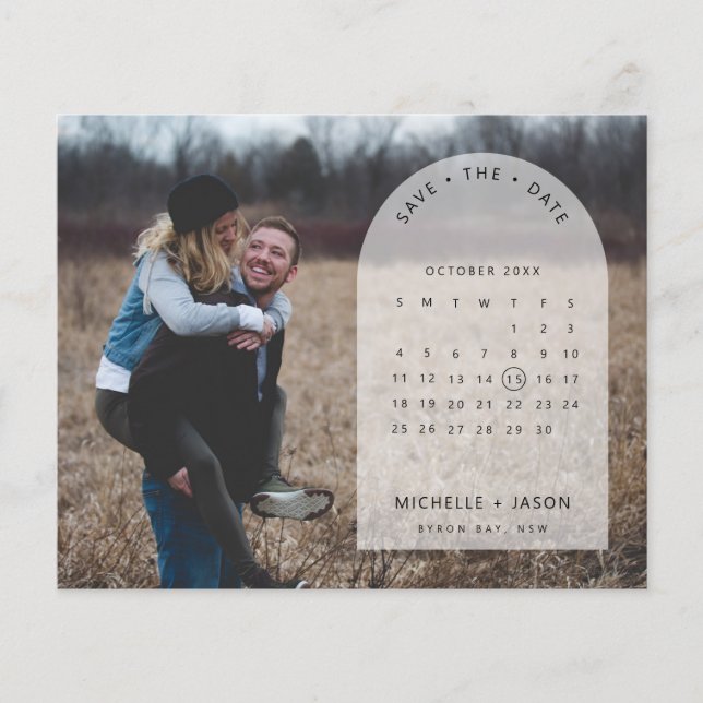 BUDGET calendar photo Save the Date Invitation Flyer (Front)