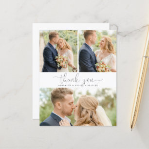 Budget Calligraphy 3 Photo Collage Thank You