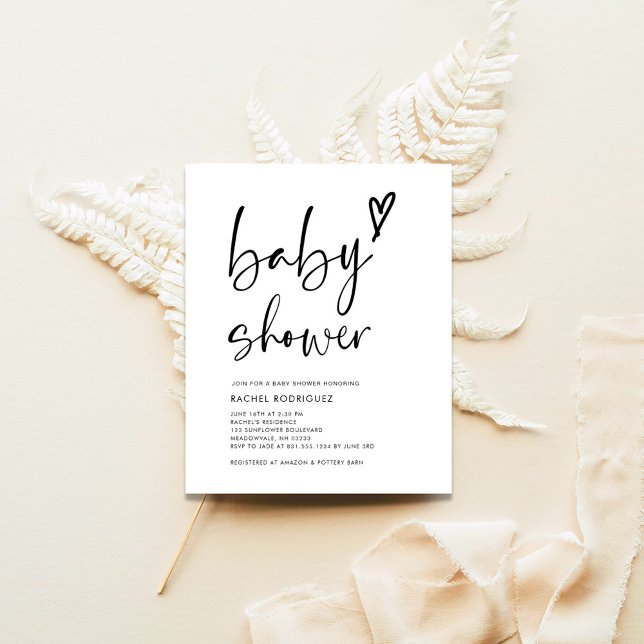 Budget Calligraphy Boho Baby Shower Invitation Flyer (Creator Uploaded)