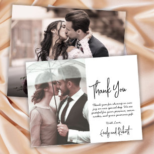Budget Calligraphy Photo Wedding Thank You Flyer