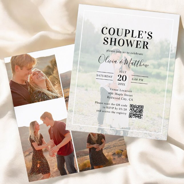 Budget Calligraphy QR Code Photo Couples Shower (Creator Uploaded)