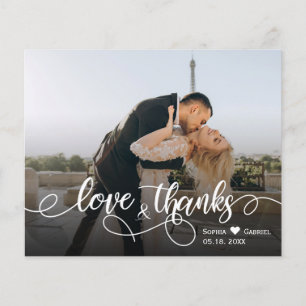 Budget Calligraphy Script Wedding Photo Thank You