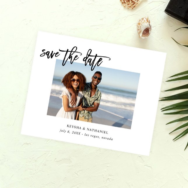 Budget Calligraphy Uno Photo Save the Date Flyer (Creator Uploaded)