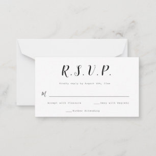 Budget Calligraphy Wedding RSVP Cards