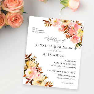 Budget Candy Pink  & Yellow Floral Wedding Flyer
