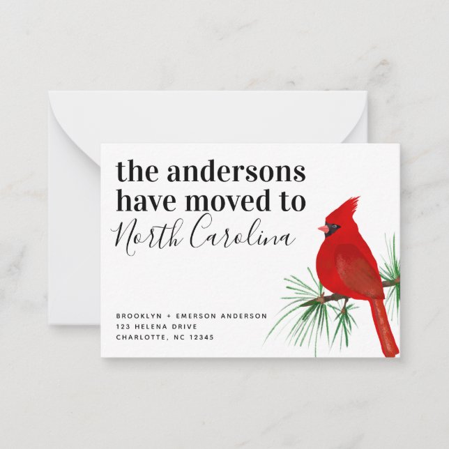 BUDGET Cardinal North Carolina Moving Announcement (Front)