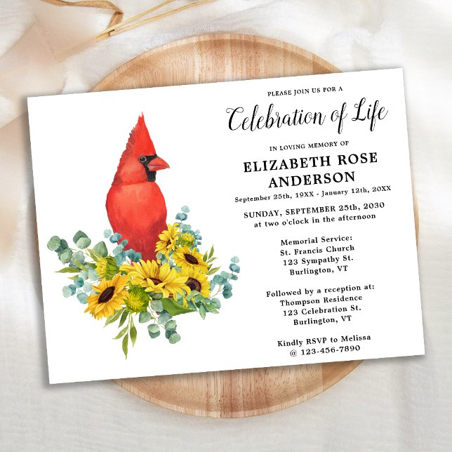 Budget Cardinal Sunflowers Celebration Of Life (Creator Uploaded)