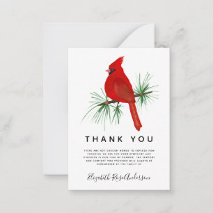 BUDGET Cardinal Sympathy Funeral Thank You Card