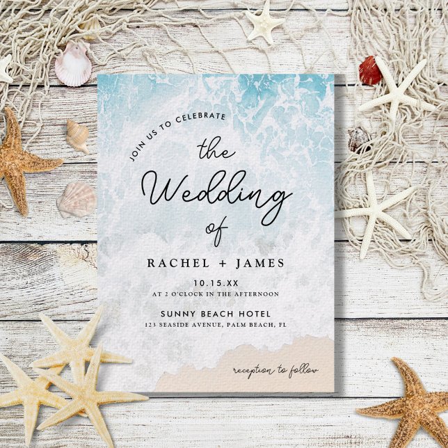 Budget Casual On The Beach Wedding Invitation Flyer (Creator Uploaded)