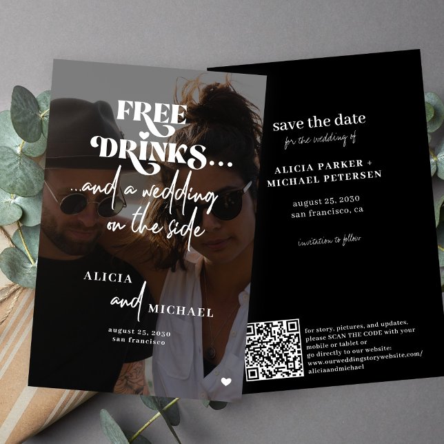 Budget casual wedding photo QR save the date (Creator Uploaded)