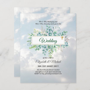 Budget CATHOLIC Christian WEDDING Greenery INVITES