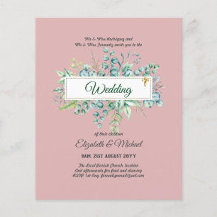 Budget CATHOLIC Christian WEDDING Greenery INVITES Flyer