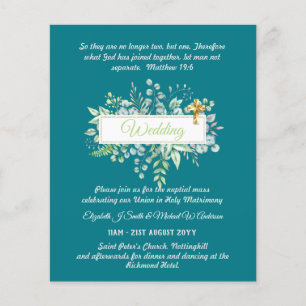 BUDGET Catholic Wedding Invitations Greenery Cross