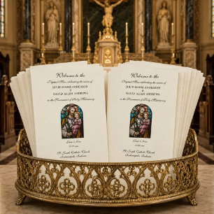 Budget Catholic Wedding Program     Custom Letterhead