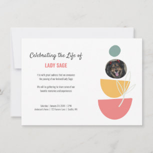 Budget Celebration of Life Flat Announcement Card