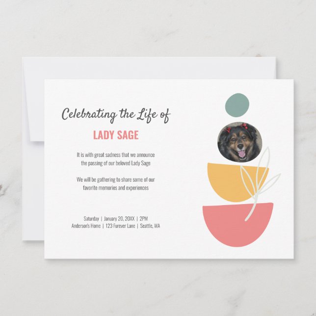 Budget Celebration of Life Flat Announcement Card (Front)