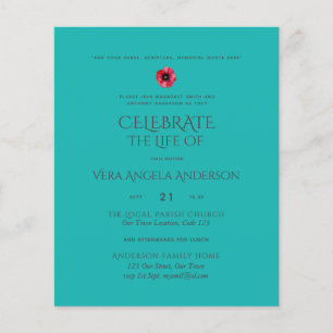 Budget Celebration of Life Memorial Funeral Invite