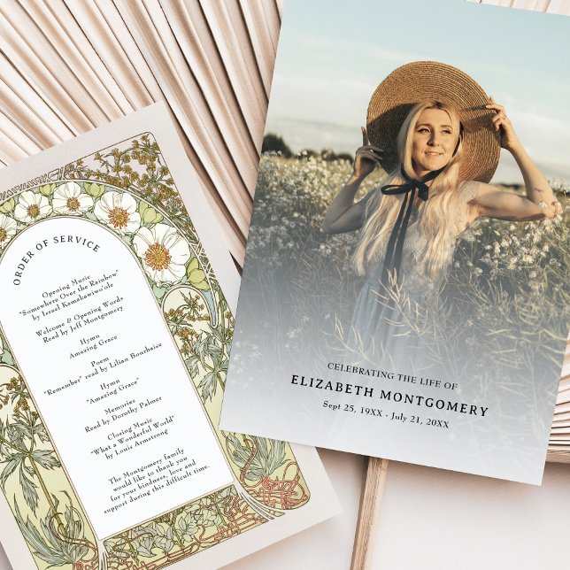 Budget Celebration of Life Memorial Photo Program Invitation (Creator Uploaded)