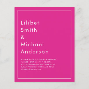 BUDGET CERISE PINK Modern Core Wedding Flyer