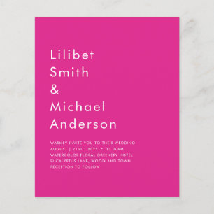 BUDGET CERISE PINK Modern Core Wedding Flyer