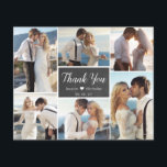 Budget Chalkboard Collage Wedding Thank You Card<br><div class="desc">Budget Modern Rustic Chalkboard Typography Script 6 Multi Photo Collage Wedding Thank You Photo Cheap Thin Cards. Stylish wedding thank you template featuring six (6) photo on the front and one (1) photo on the back side. With the text "thank you" in a swirly hand lettered calligraphy script font in...</div>