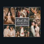 Budget Chalkboard Collage Wedding Thank You  Flyer<br><div class="desc">Modern, Rustic Chalkboard Hand Lettered Script Multi Photo Collage Wedding Thank You Photo Cheap (Budget) Flyer. Stylish wedding thank you template featuring six (6) photo on the front and one (1) photo on the back side. With the text "thank you" in a swirly hand lettered calligraphy script font in white...</div>