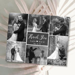 Budget Chalkboard Photo Collage Wedding Thank You  Flyer<br><div class="desc">Budget Modern, Rustic Chalkboard Hand Lettered Script Black and White 6 Multi Photo Collage Wedding Thank You Photo Cheap (Budget) Affordable Flyer. Stylish wedding thank you template featuring six (6) photo on the front and one (1) photo on the back side (used black white filter). With the text "thank you"...</div>