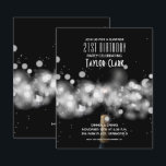 Budget Champagne Sparkle 21st Birthday Invitations<br><div class="desc">Champagne bottle, sparkler and blurred lights on a black background are printed on affordable, budget value 110 lb bright white semi-gloss cardstock available in 3 sizes. Perfect for 21st birthday party invitations (or any age), anniversary party invitations, business anniversary party invitations and more. **White ENVELOPES ARE OPTIONAL and can be...</div>