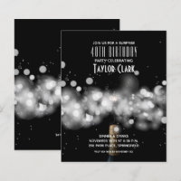 Budget Champagne Sparkle 40th Birthday Invitations