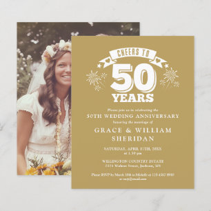 Budget Cheers To 50th Anniversary Photo Invite