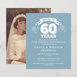 Budget Cheers To 60th Anniversary Photo Invite