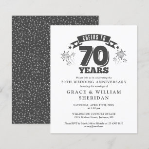 Budget Cheers To 70th Anniversary Invitation