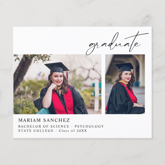 Budget Chic 2 Multi Photo Graduate Announcement Flyer (Front)
