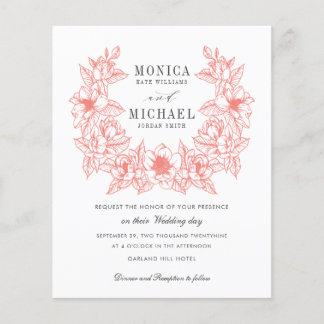 BUDGET Chic CORAL Magnolia Wreath Wedding 