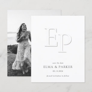 BUDGET Chic Embossed Look Wedding Save the date
