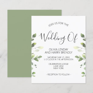 Budget Chic Eucalyptus Greenery Wedding Invitation