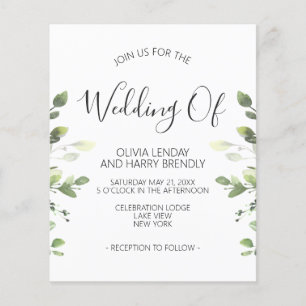 Budget Chic Eucalyptus Greenery Wedding Invitation