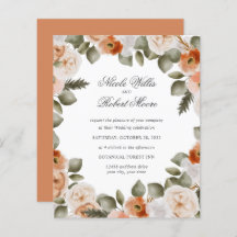 Budget Chic Orange Ivory Sage green floral Wedding