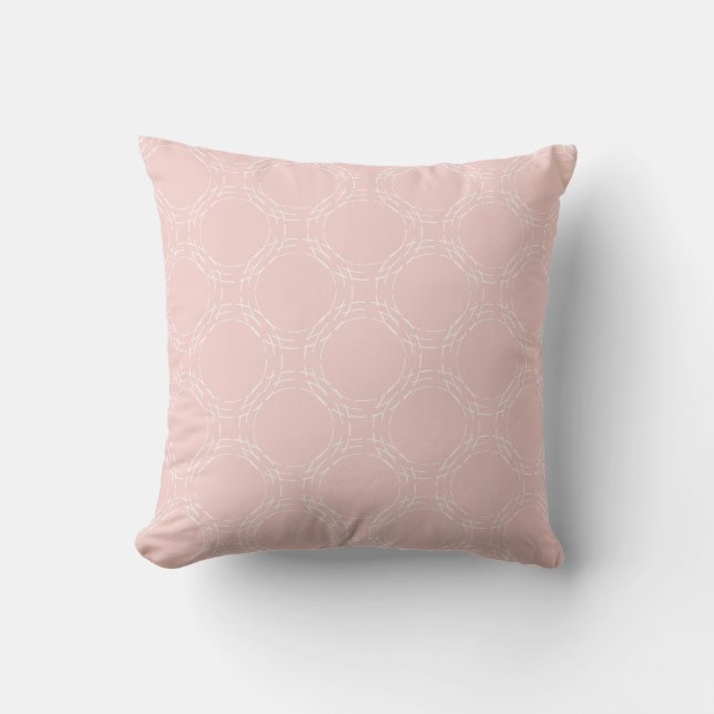 Budget Chic Pastel Pink Pattern Cushion (Front)