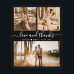 Budget Chic Photo Collage Wedding Thank You Flyer<br><div class="desc">Budget, Modern, Elegant, Hand Lettered Wedding (3) Three Photo Collage Thank You personalised affordable low budget flyer. Stylish wedding thank you template featuring three photo on the front and one photo on the back. ***PLEASE NOTE! *** SCROLL DOWN FOR MORE INFO! *** With the text "Love and thanks" in a...</div>