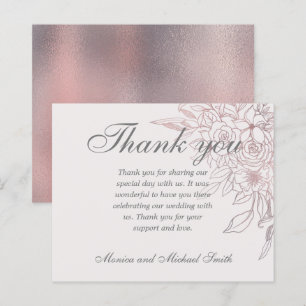 BUDGET Chic Rose Gold Floral    THANK YOU