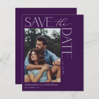 Budget Chic Stylish Mod Photo Save the Date 2 Purp