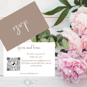 Budget Chic Wedding RSVP QR Code Enclosure  Card