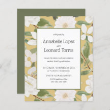 BUDGET Chic White Flowers leaves yellow Wedding