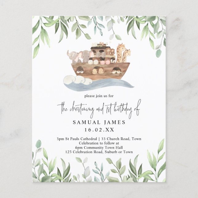 Budget Christening & 1st Birthday Noah's Ark (Front)