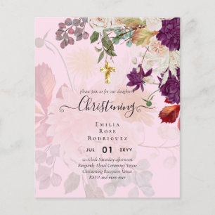 BUDGET CHRISTENING Invite Baptism Bautizo Bautismo Flyer