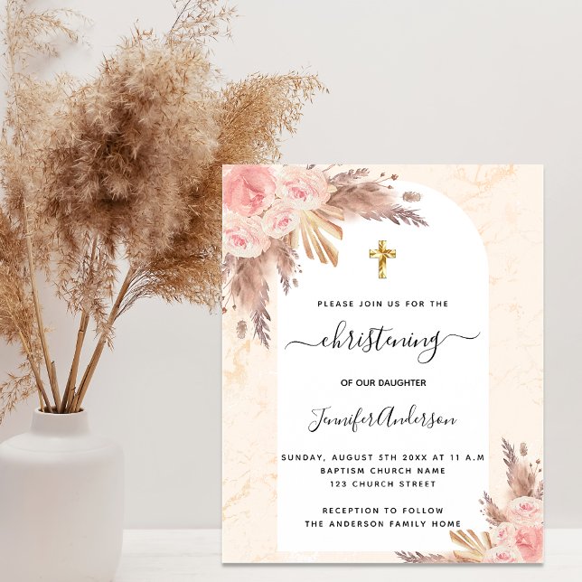 Budget Christening pampas grass rose blush marble (Creator Uploaded)