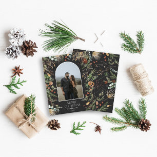 BUDGET Christmas 1 photo arch watercolor botanical Flyer