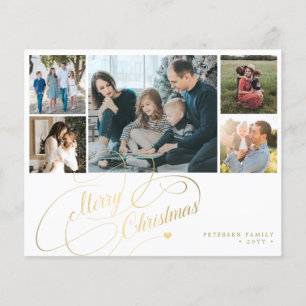 BUDGET Christmas 5 photos collage Holiday Card
